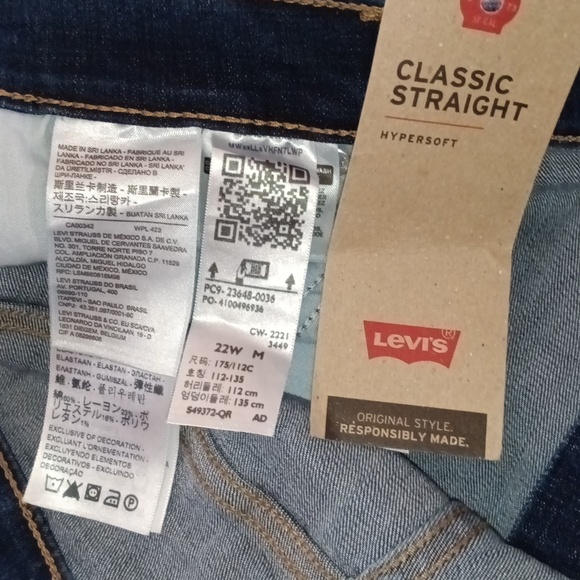 🆕Levi's Jeans CLASSIC STRAIGHT WOMEN'S JEANS Size 22W Medium Wash PLUS SIZE - Picture 6 of 8